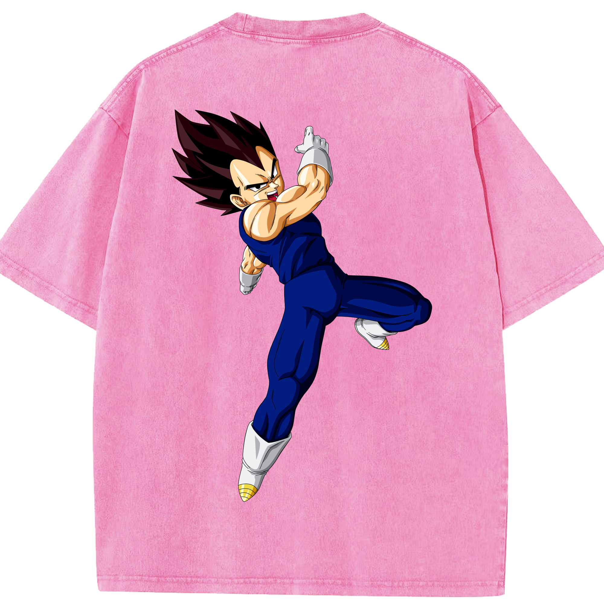 （画像用） ドラゴンボール ベジータ四世（Bejīta Yonsei）DRAGON BALL Vegeta IV 綿100% ヴィンテージ風 半袖Tシャツ（背面プリント）